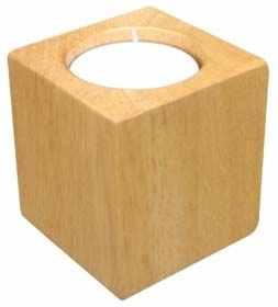 Foto Dekorační svícen 1 svíčka 56x56x56 mm dřevěný