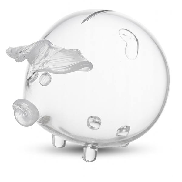 Pokladnička prasátko, sklo 18cm