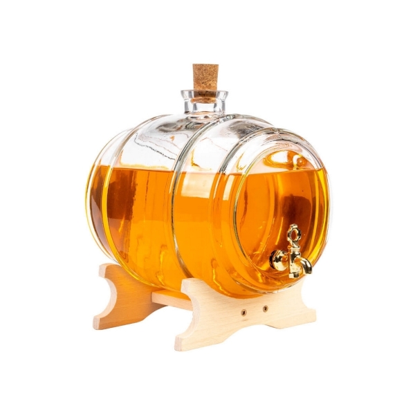 Skleněný soudek ŠTĚSTÍ LUX, 2l, hladká