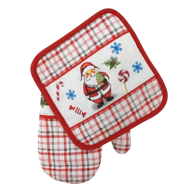 Rukavice & chňapka, SOM09, santa
