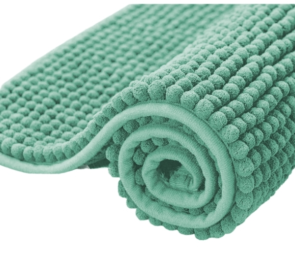 Foto Koupelnová předložka CHENILL, 40x60, zelená,- tyrkys