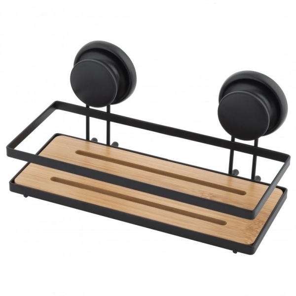 Polička drátěná s přísavkou, Bambus 48568