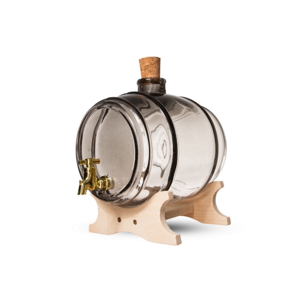 Soudek ŠTĚSTÍ LUX, skleněný, 2l, hladký, grafitový