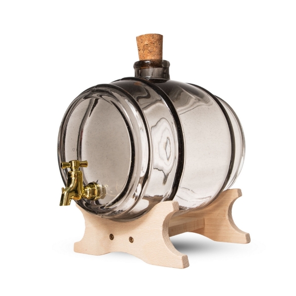 Soudek ŠTĚSTÍ LUX, skleněný, 4l, hladký, grafitový