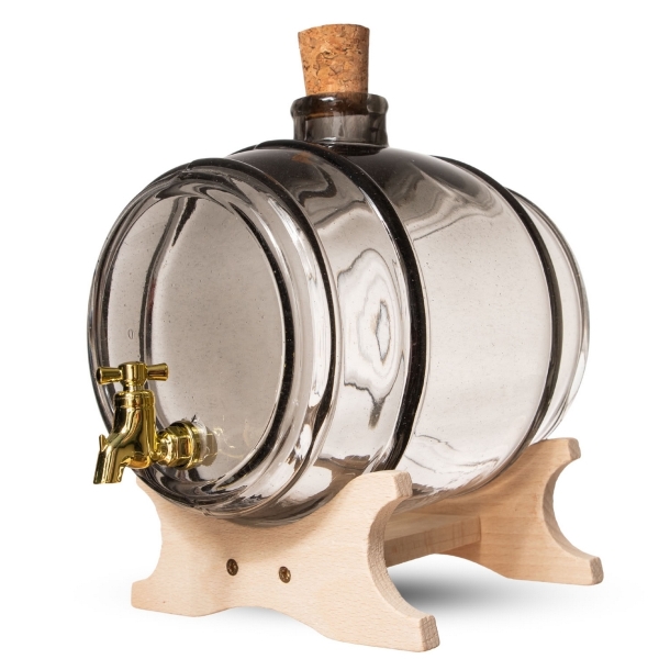 Soudek ŠTĚSTÍ LUX, skleněný, 5l, hladký, grafitový