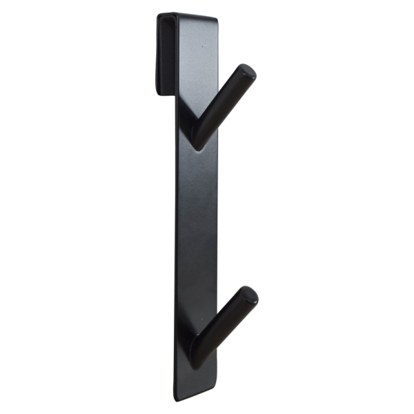 Háček dvojitý na sprchové dveře, černý_9049