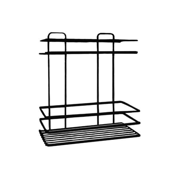 Polička drátěná, Presto, dvoupatrová, černá_2137