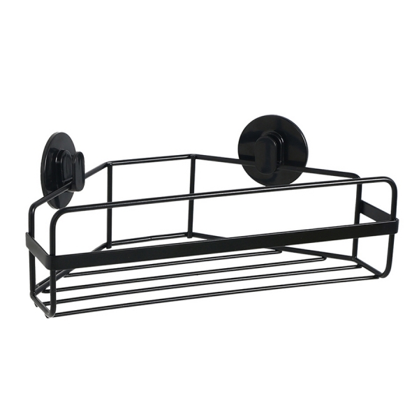 Polička drátěná, samolepicí, Okinawa, rohová, černá_8677